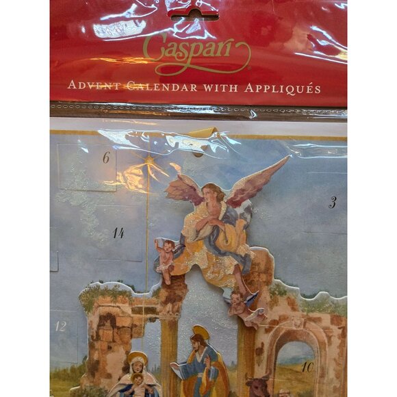 Caspari Advent Christmas Nativity Calendar with Appliques NEW Beautiful - Picture 3 of 6